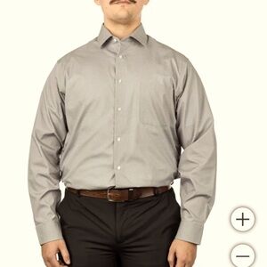 Calvin Klein Men's Dress Shirt - Gray full button down